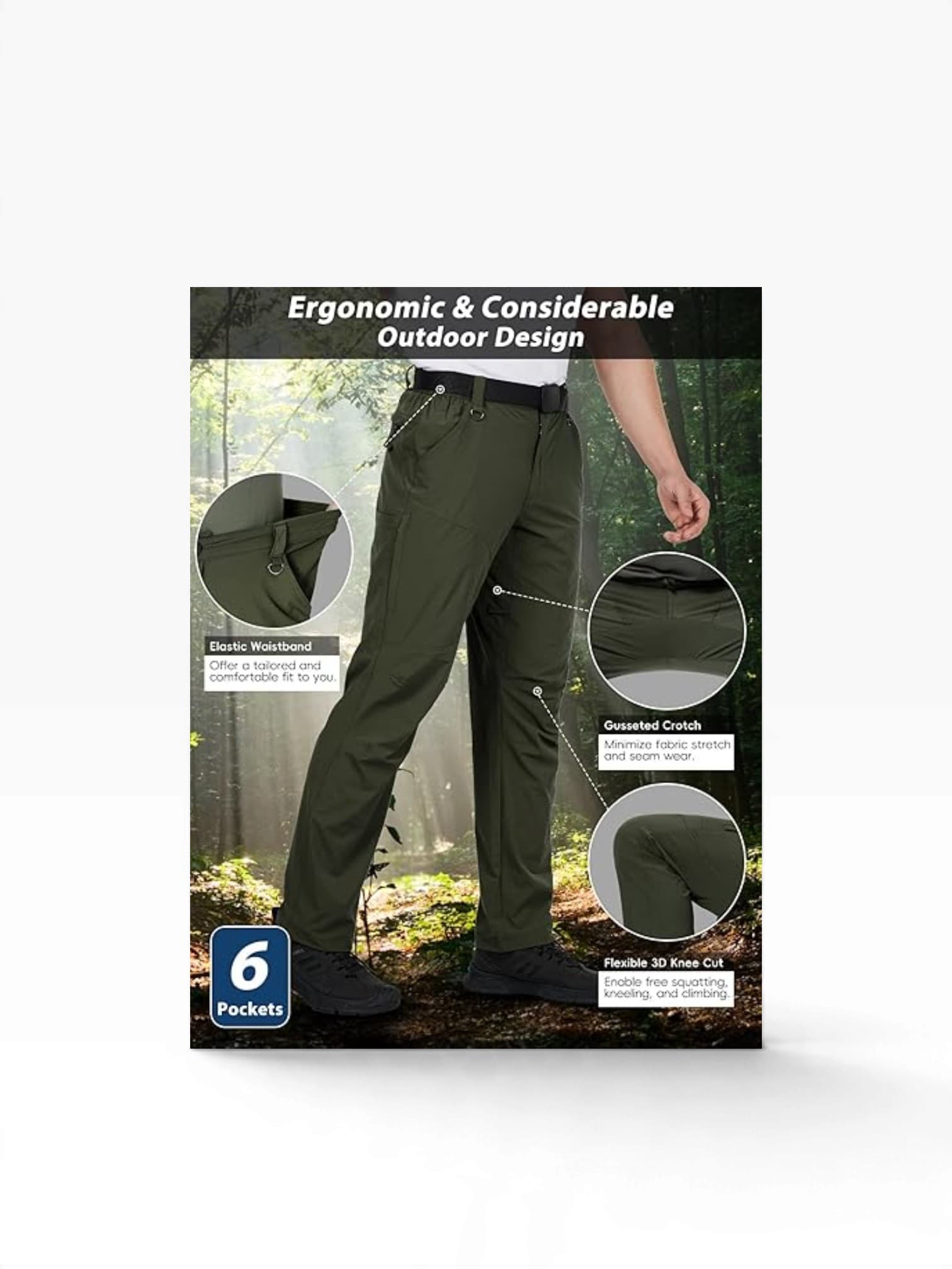 Stretchable Hiking Trekking Pants – Lightweight Outdoor Trousers